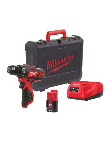 MILWAUKEE M12BDD-201C - Zestaw wiertarko-wkrętarka w walizce z akcesoriami 4933479439