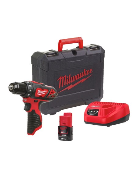 MILWAUKEE M12BDD-201C - Zestaw wiertarko-wkrętarka w walizce z akcesoriami 4933479439