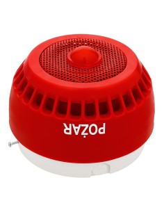 W2 Sygnalizator SGO-PgwA - Sygnalizator głosowo-optyczny czerwona obudowa, światło czerwone, soczewka zamontowana centralnie