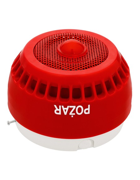 W2 Sygnalizator SGO-PgwA - Sygnalizator głosowo-optyczny czerwona obudowa, światło czerwone, soczewka zamontowana centralnie