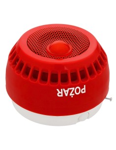 W2 Sygnalizator SGO-PgwB - Sygnalizator głosowo-optyczny czerwona obudowa, światło czerwone, soczewka przesunięta do krawędzi