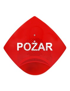 W2 Sygnalizator SGO-Pgz3 - Sygnalizator głosowo-optyczny zewnętrzny czerwona obudowa, światło czerwone, klosz lampy w kolorze cz