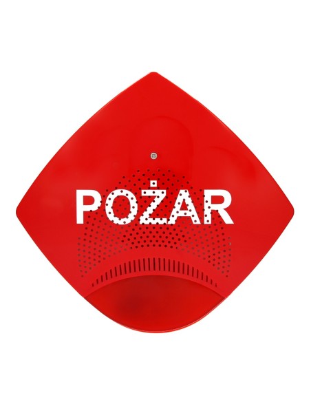W2 Sygnalizator SGO-Pgz3 - Sygnalizator głosowo-optyczny zewnętrzny czerwona obudowa, światło czerwone, klosz lampy w kolorze cz