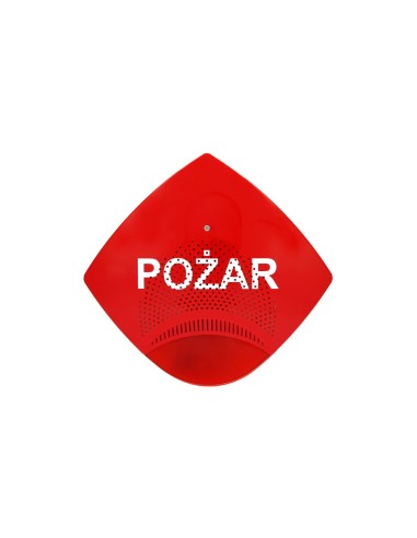 W2 Sygnalizator SAOZ-Pk2 - Sygnalizator akustyczno-optyczny zewnętrzny czerwona obudowa, światło czerwone, klosz lampy w kolorze