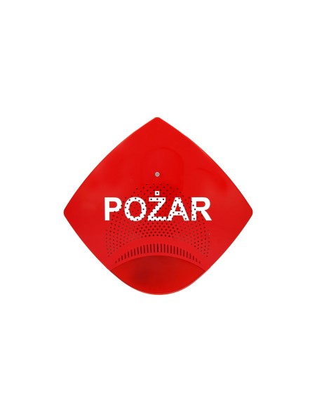 W2 Sygnalizator SAOZ-Pk2 - Sygnalizator akustyczno-optyczny zewnętrzny czerwona obudowa, światło czerwone, klosz lampy w kolorze