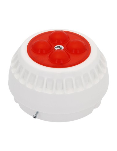 W2 Sygnalizator SO-P8/BC - Sygnalizator optyczny 3, 6, 9, 12 metrów, zewnętrzny biała obudowa, czerwone światło