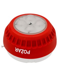 W2 Sygnalizator SO-P8/CB - Sygnalizator optyczny 3, 6, 9, 12 metrów, zewnętrzny czerwona obudowa, białe światło