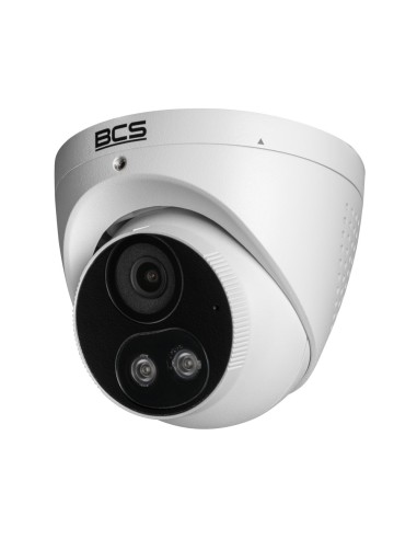 BCS-P-EIP25FSR3L2-AI2 - Kamera IP kopułowa, NightColor, NDAA, 5MP, 2.8mm, IR, białe światło, zew. IP67