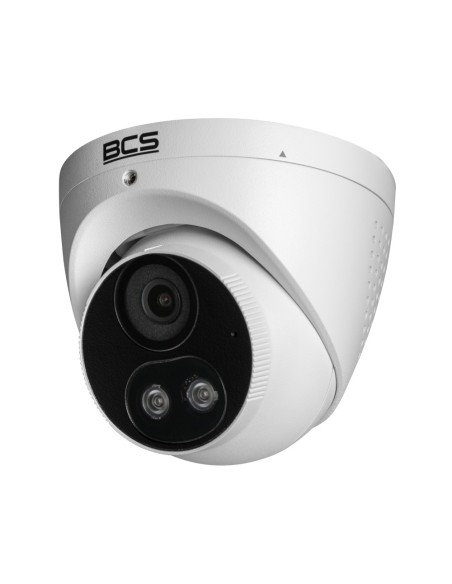 BCS-P-EIP25FSR3L2-AI2 - Kamera IP kopułowa, NightColor, NDAA, 5MP, 2.8mm, IR, białe światło, zew. IP67