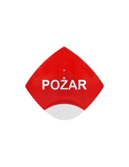 W2 Sygnalizator SAOZ-Pk2\śb - Sygnalizator akustyczno-optyczny zew. w obudowie czerwonej, światło białe, klosz biały