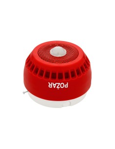 W2 Sygnalizator SGO-PgwA/śb - Sygnalizator głosowo-optyczny czerwona obudowa, światło białe, soczewka zamontowana centralnie