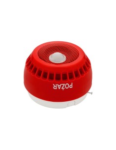 W2 Sygnalizator SGO-PgwB/śb - Sygnalizator głosowo-optyczny czerwona obudowa, światło białe, soczewka przesunięta do krawędzi