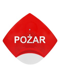W2 Sygnalizator SGO-Pgz3/śb - Sygnalizator głosowo-optyczny zewnętrzny czerwona obudowa, światło białe, klosz lampy w kolorze bi