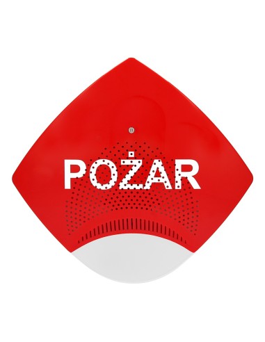 W2 Sygnalizator SGO-Pgz3/śbcz - Sygnalizator głosowo-optyczny zewnętrzny czerwona obudowa, naprzemienne światło białe oraz czerw