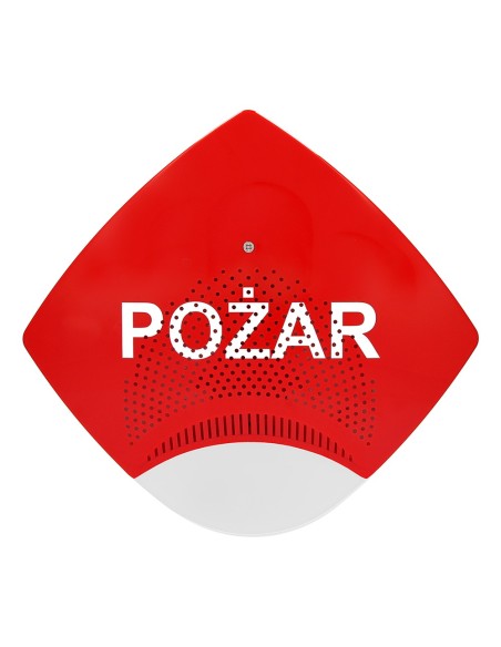 W2 Sygnalizator SGO-Pgz3/śbcz - Sygnalizator głosowo-optyczny zewnętrzny czerwona obudowa, naprzemienne światło białe oraz czerw