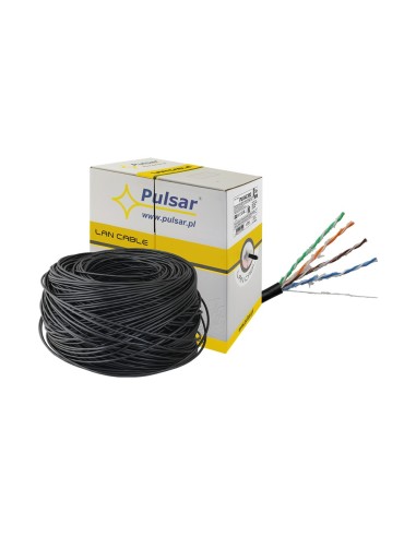 PULSAR PU-NC302 - Skrętka komputerowa, U/UTP, PE, żelowana, cat 5e, 24AWG, Cu, Fca, 305m, (zewnętrzna)
