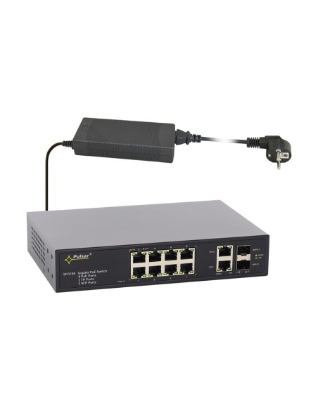 PULSAR SFG108 - Switch PoE 12-portowy SFG108 do 8 kamer IP
