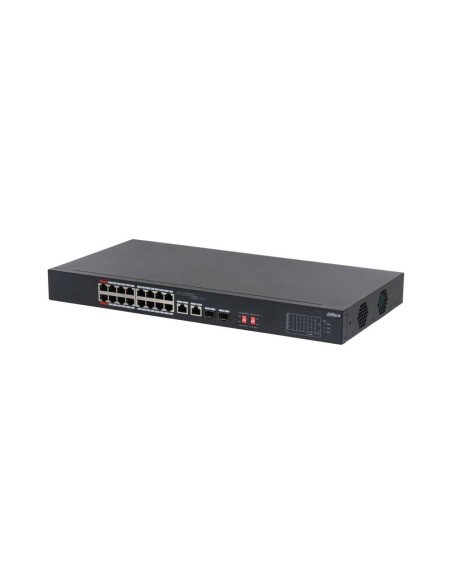 DAHUA S3218-16ET-135 - Switch 18-portowy, 16x PoE 100Mbps, 2x porty combo 1Gbps
