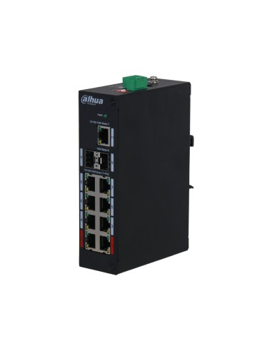 DAHUA PFS3211-8GT-120-V2 - 8-portowy switch PoE, Port 1-8: 8 × RJ-45 10/100/1000 Mbps (PoE) Port 9-10: 2 × SFP 1000 Mbps (uplink
