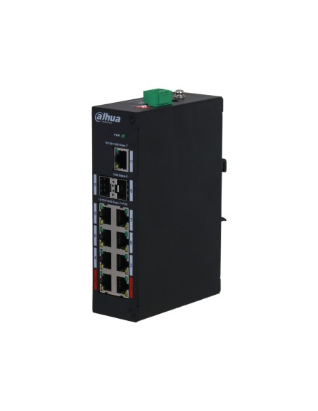 DAHUA PFS3211-8GT-120-V2 - 8-portowy switch PoE, Port 1-8: 8 × RJ-45 10/100/1000 Mbps (PoE) Port 9-10: 2 × SFP 1000 Mbps (uplink