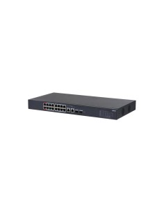 DAHUA CS4218-16ET-190 - Switch 16-kanałowy, zarządzalny z chmury, 1-16 PoE 100Mbps, 17-18 Combo Port 1000Mbps