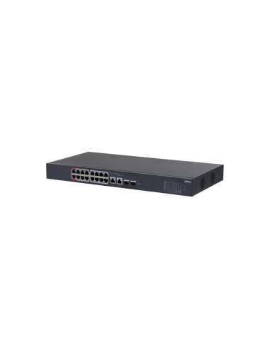 DAHUA CS4218-16ET-190 - Switch 16-kanałowy, zarządzalny z chmury, 1-16 PoE 100Mbps, 17-18 Combo Port 1000Mbps