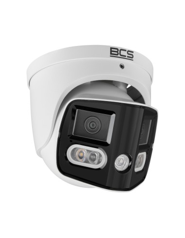 BCS-L-PEIP2X4FCR2L2-Ai1 - Kamera IP kopułowa, 8MP, 2x2.8mm, IR, biale swiatlo, zew. IP67