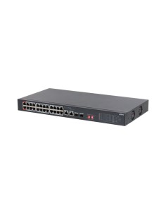 DAHUA S3226-24ET-240 - Switch 24 × RJ-45 10/100 Mbps (PoE) ports, 2 × RJ-45 10/100/1000 Mbps (combo) ports and 2 × SFP 1000 Mbps