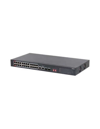 DAHUA S3226-24ET-240 - Switch 24 × RJ-45 10/100 Mbps (PoE) ports, 2 × RJ-45 10/100/1000 Mbps (combo) ports and 2 × SFP 1000 Mbps