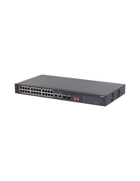 DAHUA S3226-24ET-240 - Switch 24 × RJ-45 10/100 Mbps (PoE) ports, 2 × RJ-45 10/100/1000 Mbps (combo) ports and 2 × SFP 1000 Mbps