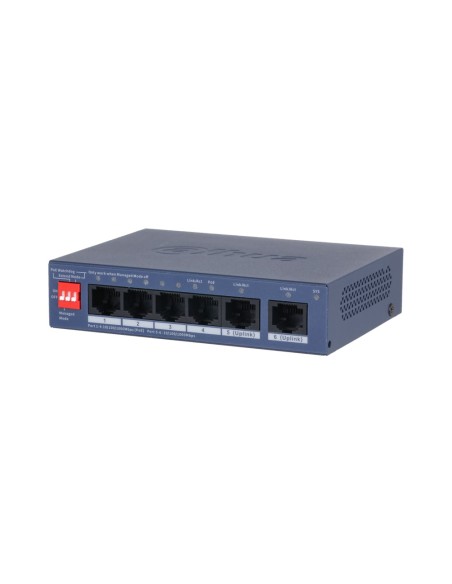 DAHUA CS4006-4GT-36 - Switch 6-portowy, zarządzany z chmury, 4x PoE 1000Mbps, 2x RJ-45 1000Mbps