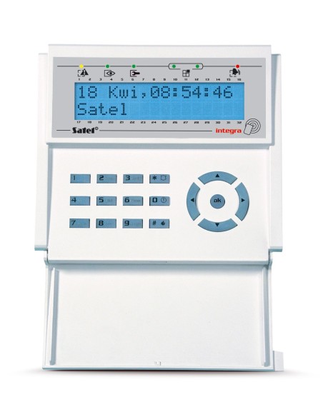 SATEL INT-KLCDR-BL - Manipulator LCD z czytnikiem zbliżeniowym (typ I, niebieskie podświetlenie)