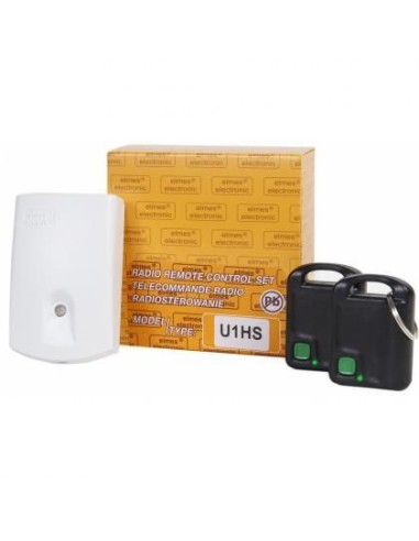 ELMES U1HS - Zestaw zdalnego sterowania, zasilanie 12V, superheterodyna, pamięć 112 pilotów, 2 piloty breloki, zasięg 100 m