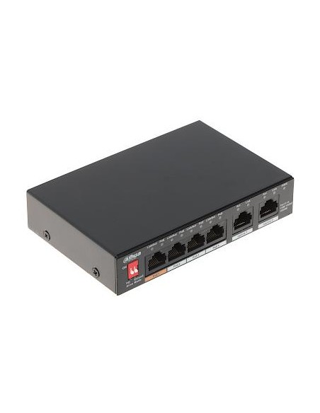 DAHUA PFS3006-4GT-60-V2 - Switch 6 portowy gigabitowy, 4x PoE, niezarządzalny