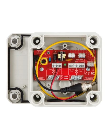 EWIMAR BOX HD-1-EXT/12VDC - Ochronniki AHD, CVI, TVI w zewnętrznej obudowie do ochrony wideo oraz zasilania 12VDC